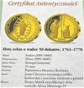 Złoty Cekin 50 Dukatów 1763 SREBRO 999 plat.AU