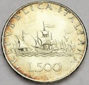 Włochy 500 lirów SREBRO