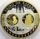 Wspólna Waluta Euro Hiszpania, SREBRO Ag999, 40mm