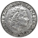 Holandia 1 Gulden 1957 SREBRO
