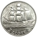 2 złote 1936 Żaglowiec Żaglówka Statek SREBRO