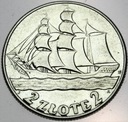 2 złote 1936 Żaglowiec Żaglówka Statek SREBRO