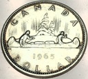 Kanada 1 Dolar Dollar 1965 Kanu Canoe SREBRO