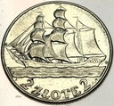 2 zł złote 1936 Żaglowiec Żaglówka Statek SREBRO