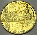 2 zł złote 1998 Skłodowska Polon i rad
