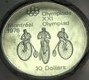 Kanada 10 Dolarów SREBRO 1974 Montreal Kolarstwo SREBRO
