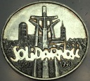 100000 zł złotych 1990 Solidarność TYP A SREBRO
