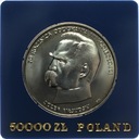 50000 zł złotych 1988 Piłsudski Niepodległość klipa SREBRO