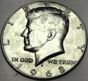 USA 1968 1/2 Dolara Half Dollar Liberty John F Kennedy SREBRO