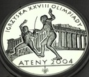 10 zł złotych 2004 Ateny Igrzyska Olimpiady szermierka SREBRO