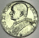 Watykan 5 lirów lire 1930 Pius XI SREBRO