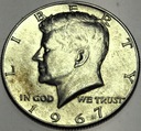 USA 1967 1/2 Dolara Half Dollar Liberty John F Kennedy SREBRO