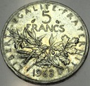 Francja 5 Franków Francs 1963 SREBRO