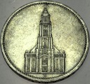 Niemcy 5 marek Reichsmark 1935 Kościół wieża SREBRO
