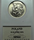 10 zł złotych 1970 Kościuszko MENNICZY MS64