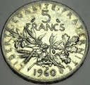 Francja 5 franków francs 1960 SREBRO