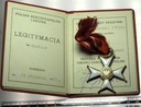 Order Odrodzenia Polski Polonia Restituta Krzyż Kawalerski LEGITYMACJA