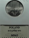 20 zł złotych 1973 Wieżowiec i Kłosy MENNICZY MS63