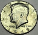 USA 1969 1/2 Dolara Half Dollar Liberty John F Kennedy SREBRO