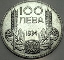 Bułgaria 100 Lewa Lewów 1934 SREBRO