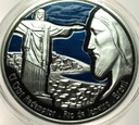 Andora 10 dinarów diners 2009 Chrystus z Rio de Janeiro Cuda Świata SREBRO