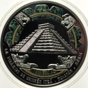Andora 10 dinarów diners 2009 Piramida z Chichen Itza Cuda Świata SREBRO