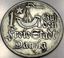 WMG Wolne Miasto Gdańsk 1 gulden 1923 SREBRO