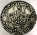 Anglia UK 1 szyling shilling 1942 Jerzy VI George SREBRO