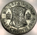 Anglia UK pół korony half crown 1944 Jerzy VI George SREBRO
