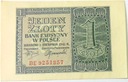 1941 1 zł Jeden Złoty, seria BE (nr 2)