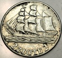 2 zł złote 1936 Żaglowiec Żaglówka Statek SREBRO