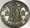 Anglia UK pół korony half crown 1944 Jerzy VI George SREBRO