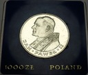 1000 zł złotych 1982 Jan Paweł II NIEBIESKA KLIPA SREBRO