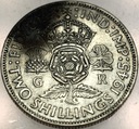 Anglia UK 2 szylingi shillings 1945 Jerzy VI George SREBRO