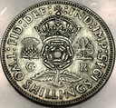 Anglia UK 2 szylingi shillings 1945 Jerzy VI George SREBRO