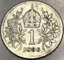Austro-Węgry 1 korona 1896 Franciszek Józef Austria SREBRO