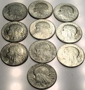 LOT ZESTAW 10 x 5 zł Głowa Kobiety SREBRO
