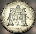 Francja 50 franków francs 1974 Herkules SREBRO