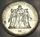 Francja 50 franków francs 1977 Herkules SREBRO