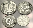 zestaw 10 gr 20 gr 50 gr 1 zł 1923 1929 NIKIEL II RP