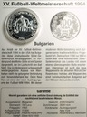 Bułgaria 100 lewa 1993 Mistrzostwa Świata WORLD CUP FIFA USA 1994 SREBRO