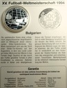 Bułgaria 500 lewa 1994 Mistrzostwa Świata WORLD CUP FIFA USA 1994 SREBRO