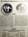 Kuba 10 pesos 1994 Mistrzostwa Świata WORLD CUP FIFA USA 1994 SREBRO