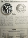 Turcja 50000 lira TRL 1993 Mistrzostwa Świata WORLD CUP USA 1994 SREBRO