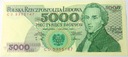 1988 5000 zł złotych Chopin seria CU
