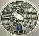 Znaki zodiaku 2013 Skorpion Scorpio Mennica SREBRO tampondruk