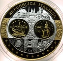Wspólna Waluta Euro REPUBLICA ITALIANA Włochy 40 mm SREBRO