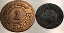 zestaw Elbląg 1 grosz dukat + Elbing żeton gazowy 1918-1945