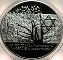 20 zł złotych 2008 Getto 65 rocznica Powstania w Getcie Warszawskim SREBRO