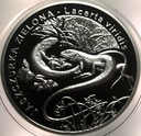 20 zł złotych 2009 Jaszczurka Zielona Zwierzęta Świata SREBRO